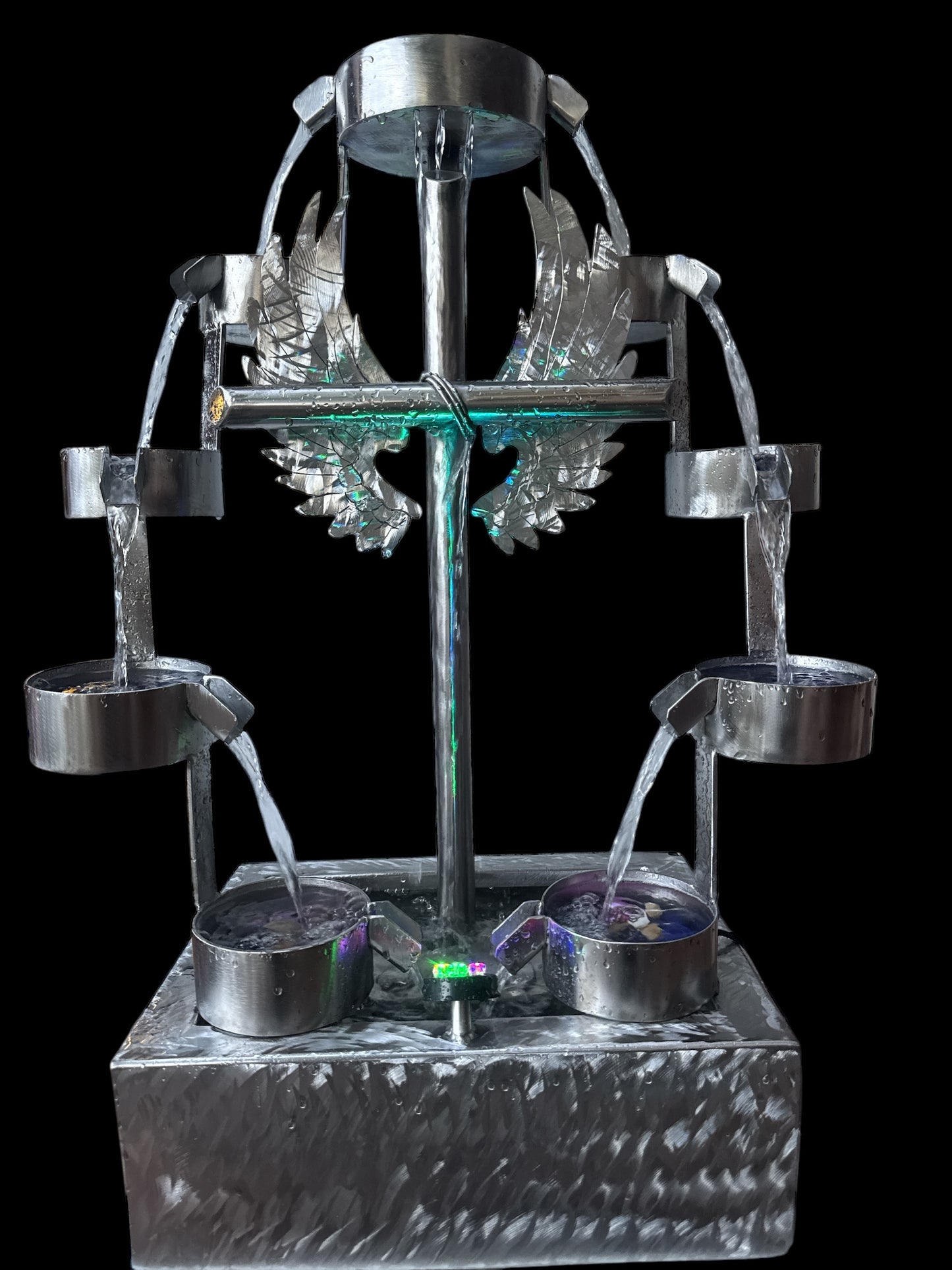 “River of Living Water”Garden fountain Indoor or outdoor water fountain, made of metal, Corten steel or stainless steel. Decorative fountain. Garden decoration.