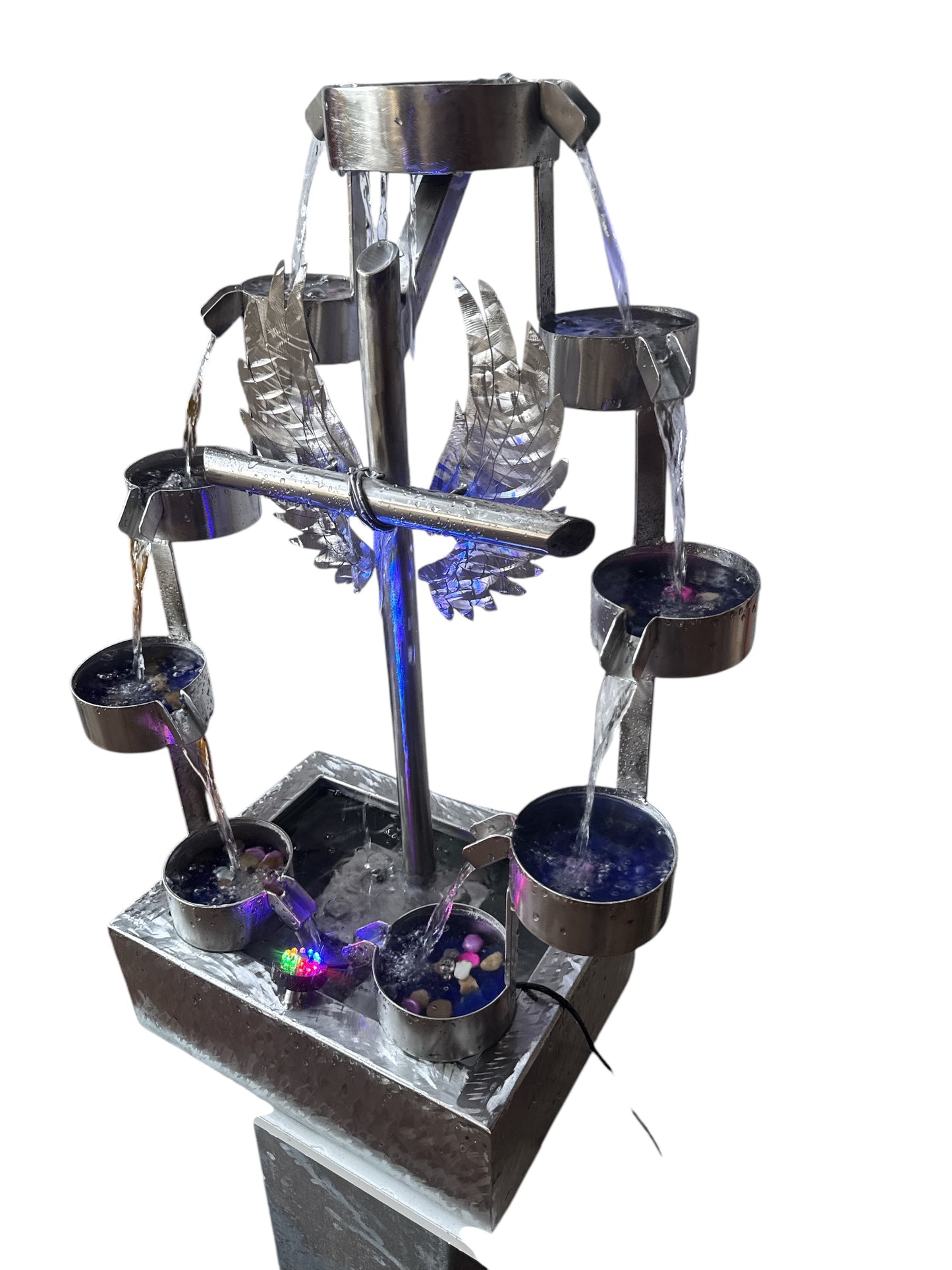 “River of Living Water”Garden fountain Indoor or outdoor water fountain, made of metal, Corten steel or stainless steel. Decorative fountain. Garden decoration.