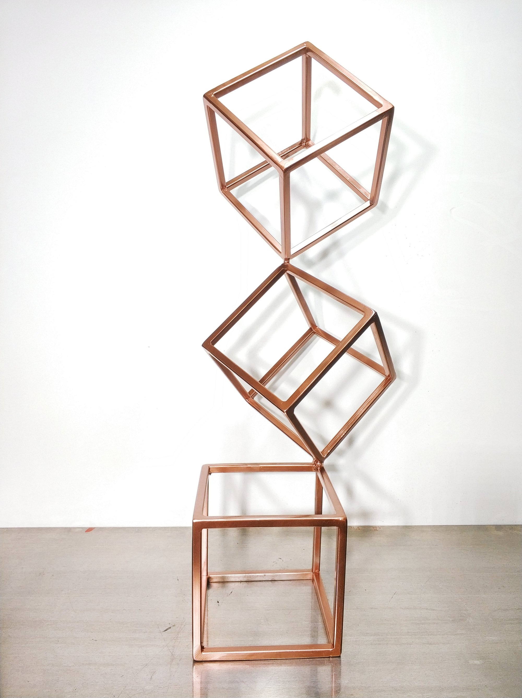 geometric metal sculptures