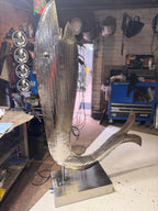 Stainless S. Creative Water Flow Fish Sculpture