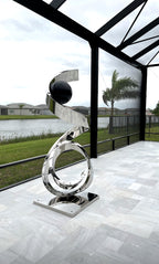 Large Abstract Sculpture,Garden Statue, Metal art, High Polished Stainless Steel Artwork