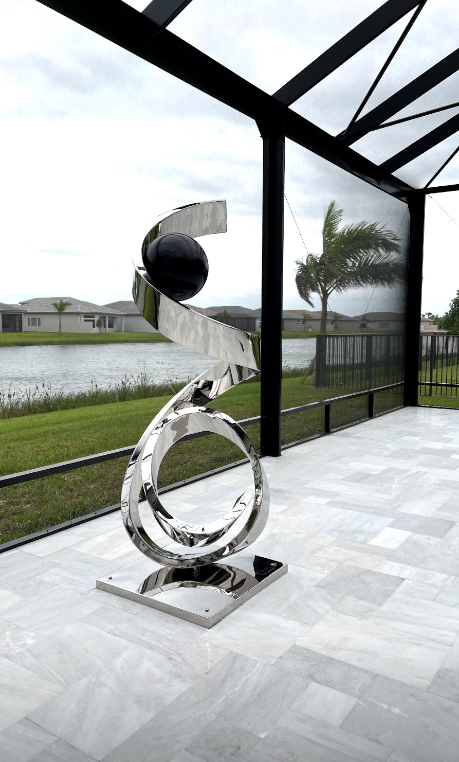 Large Abstract Sculpture,Garden Statue, Metal art, High Polished Stainless Steel Artwork