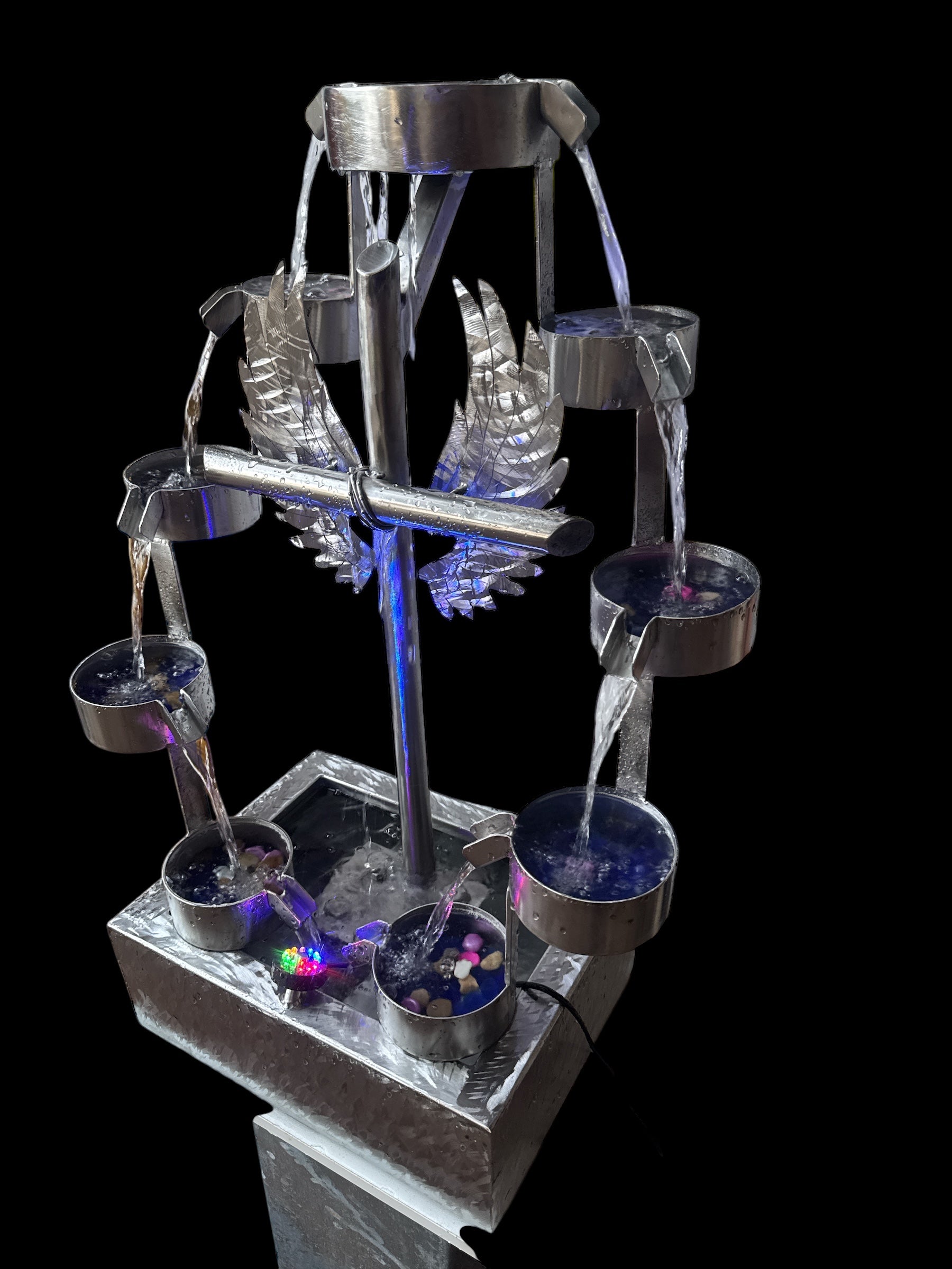 “River of Living Water”Garden fountain Indoor or outdoor water fountain, made of metal, Corten steel or stainless steel. Decorative fountain. Garden decoration.