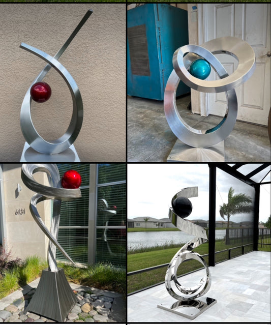 Large Abstract Sculpture,Garden Statue, Metal art, High Polished Stainless Steel Artwork