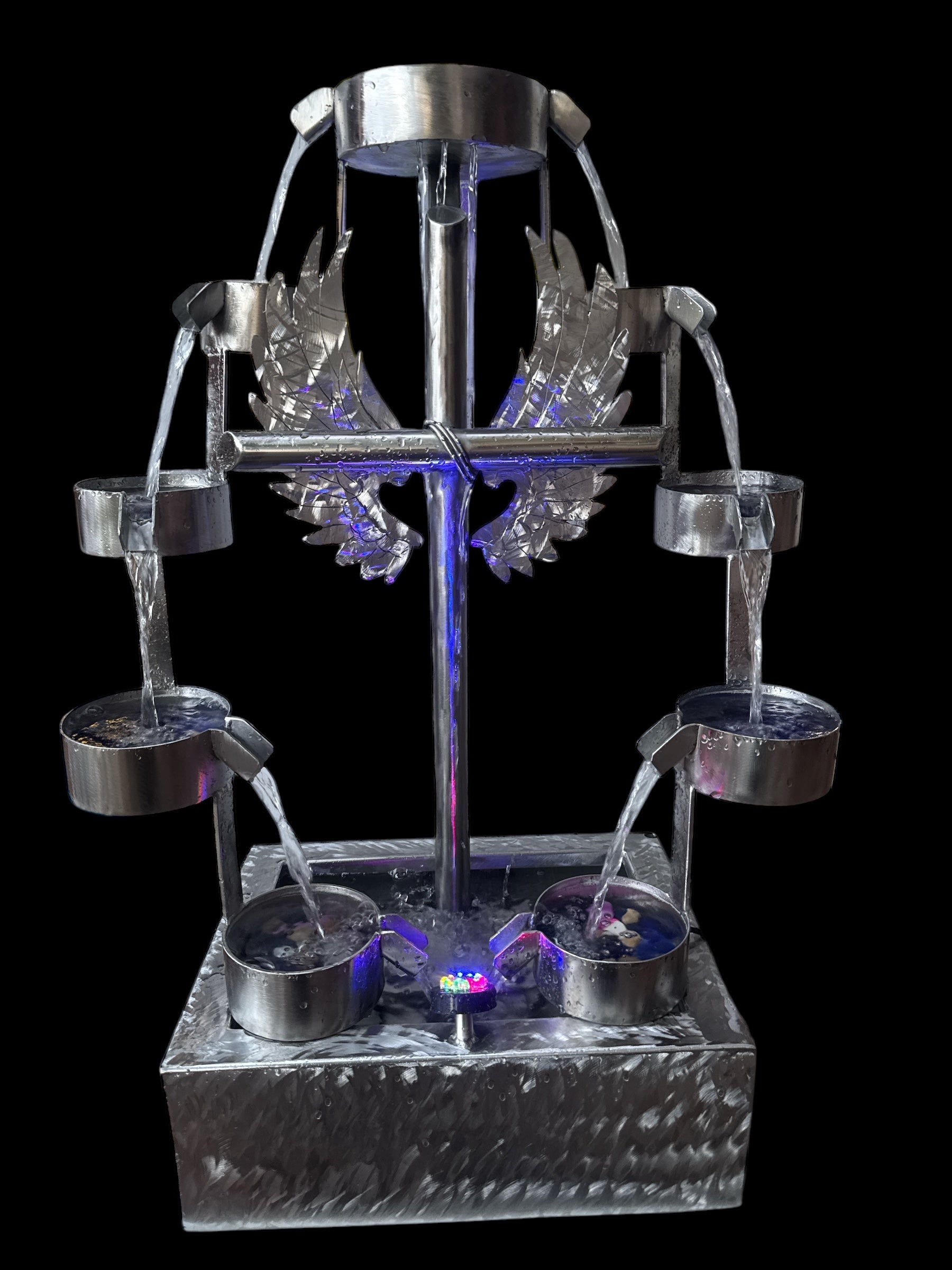 “River of Living Water”Garden fountain Indoor or outdoor water fountain, made of metal, Corten steel or stainless steel. Decorative fountain. Garden decoration.