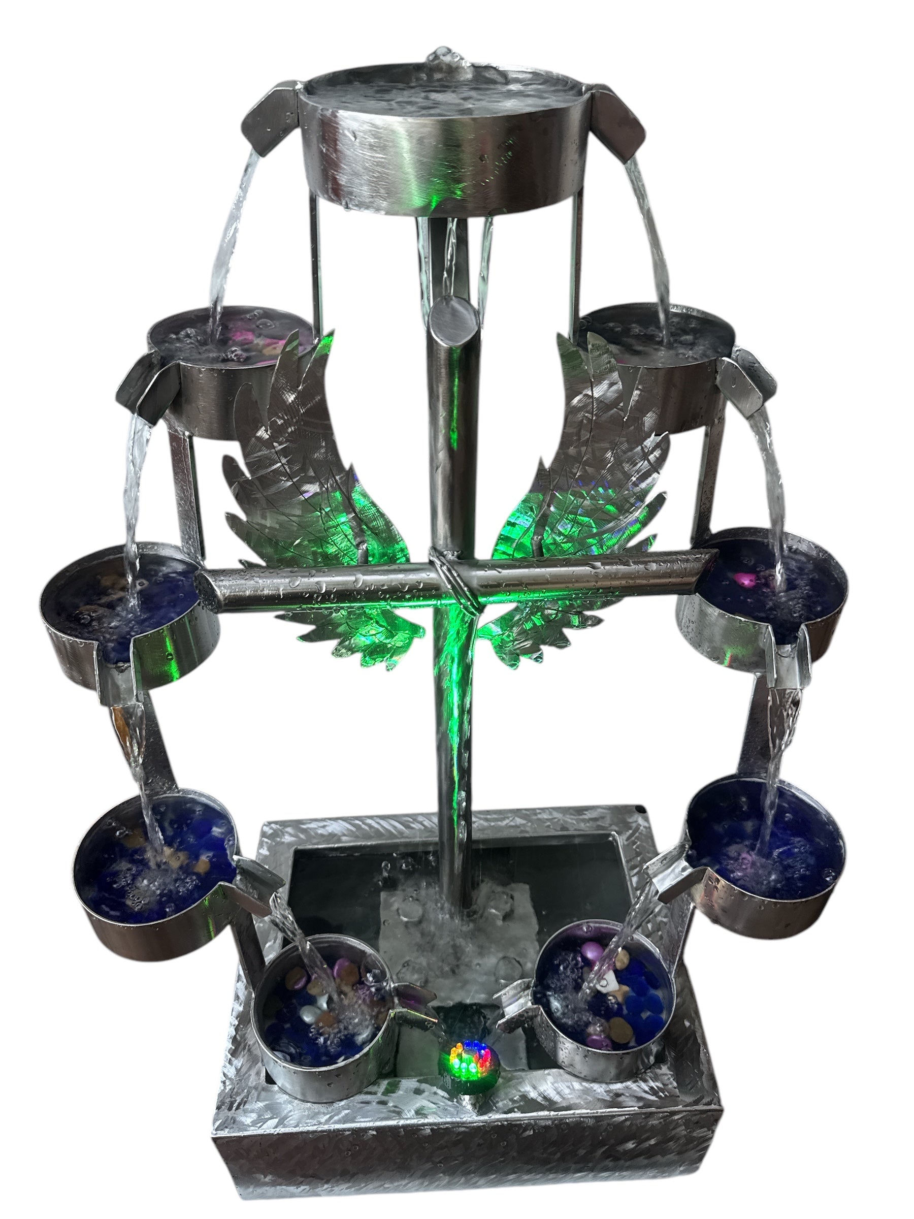 “River of Living Water”Garden fountain Indoor or outdoor water fountain, made of metal, Corten steel or stainless steel. Decorative fountain. Garden decoration.