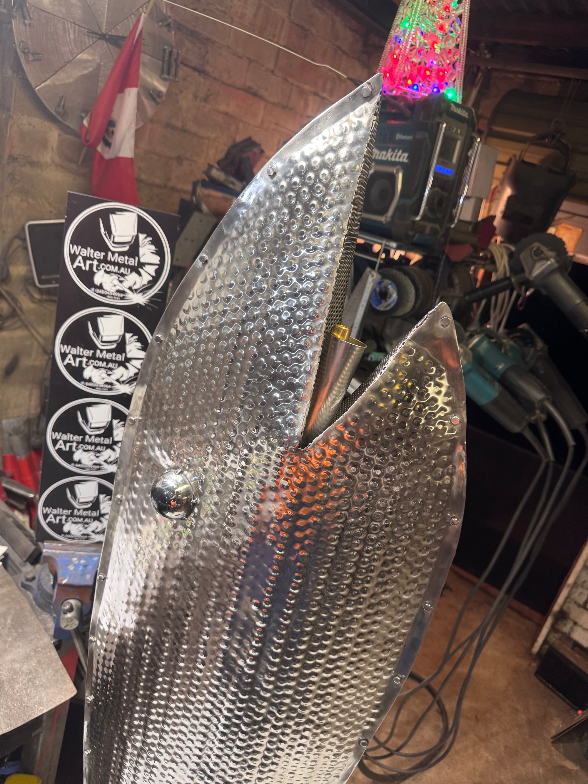 Stainless S. Creative Water Flow Fish Sculpture