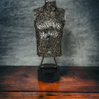 Abstract male torso sculpture to put on a table steel Man