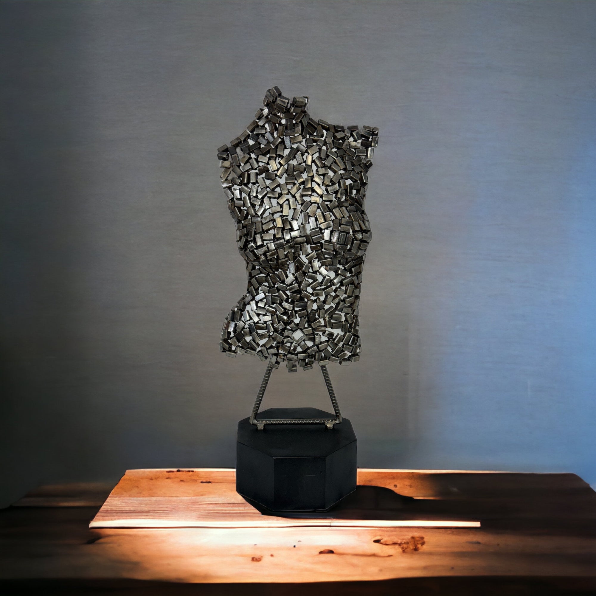 Metal 100% art abstract sculpture Metallic torso of woman, Artisan Sculpture, Metallic Sculpture, metal sculpture of a woman