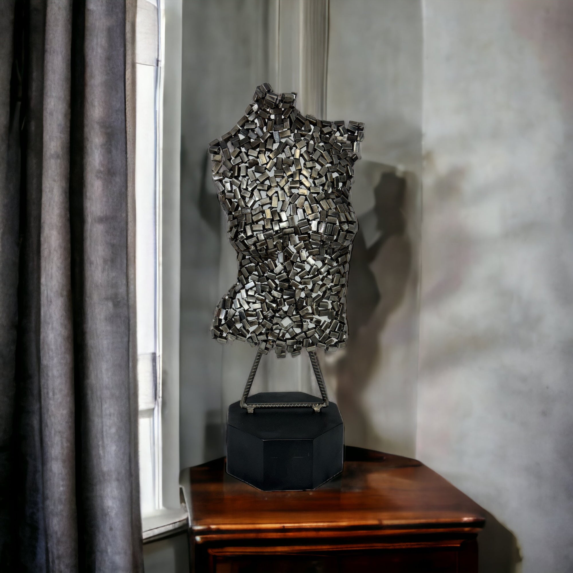 Metal 100% art abstract sculpture Metallic torso of woman, Artisan Sculpture, Metallic Sculpture, metal sculpture of a woman