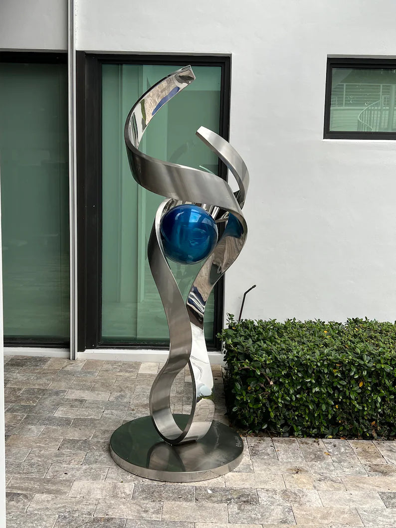 Large Abstract Sculpture,Garden Statue, Metal art, High Polished Stainless Steel Artwork