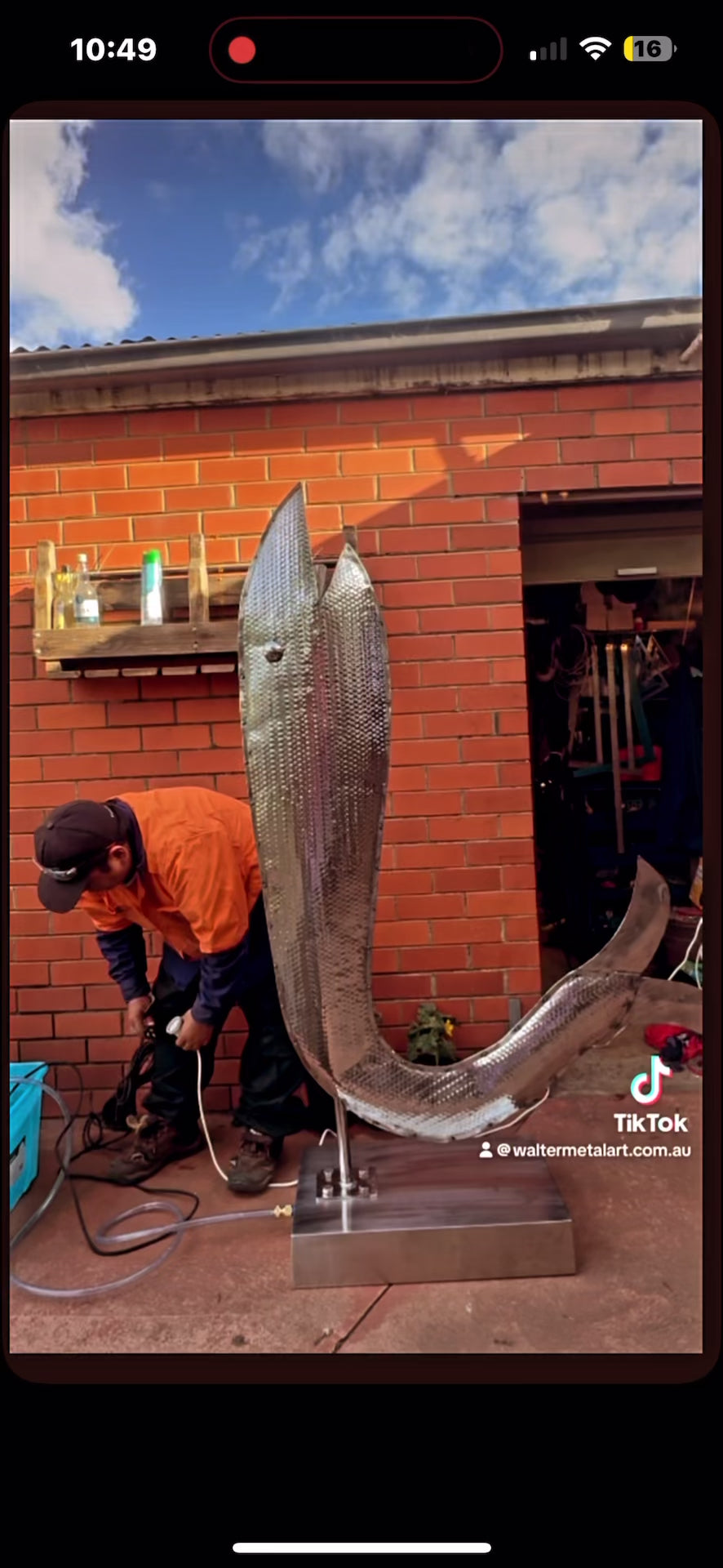 Stainless S. Creative Water Flow Fish Sculpture