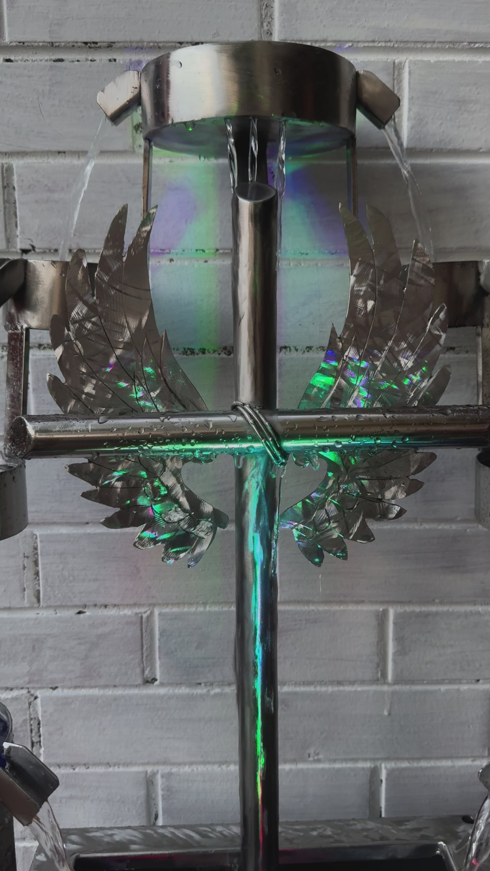 “River of Living Water”Garden fountain Indoor or outdoor water fountain, made of metal, Corten steel or stainless steel. Decorative fountain. Garden decoration.
