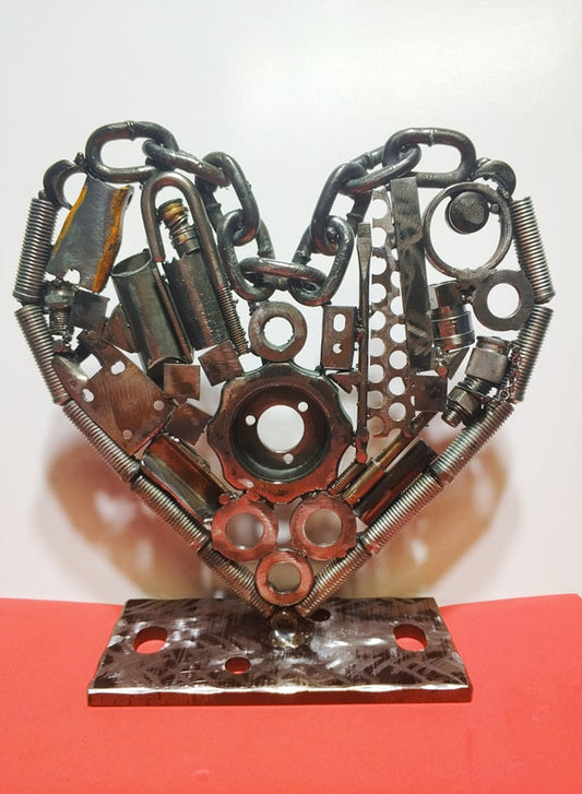 Metal heart junk art project