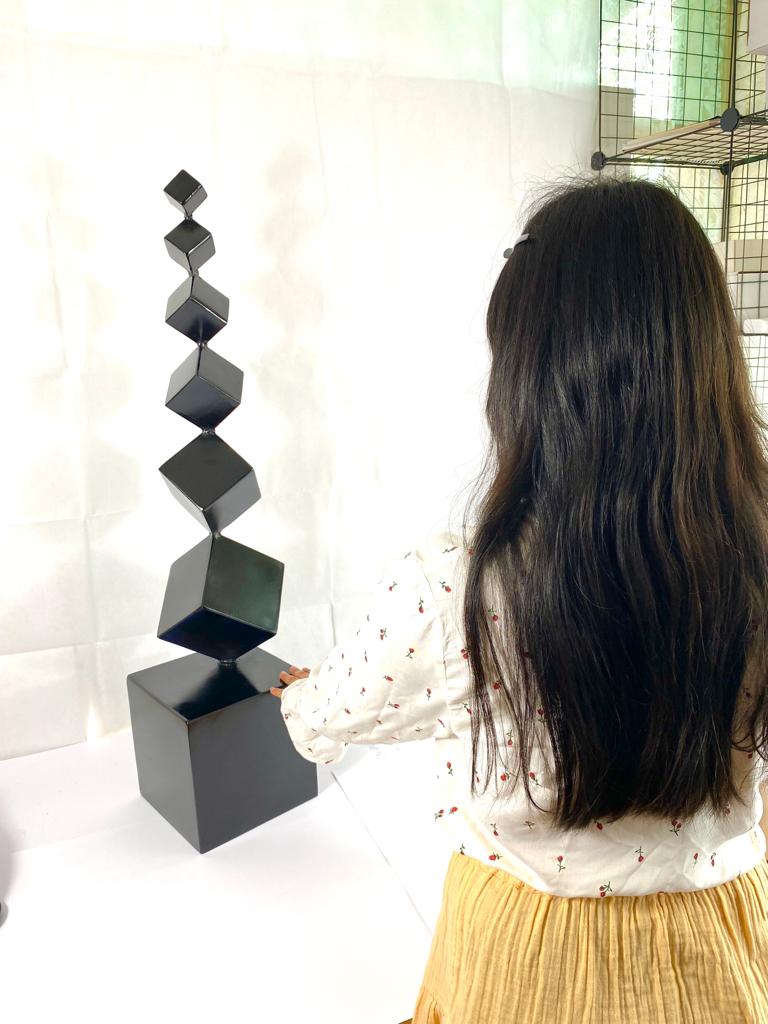 geometric metal sculptures