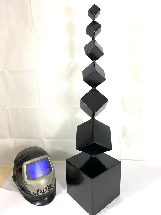 Handmade Seven Cubes | Metal Art Different Size Cubes | Decorative Cube Sculptures | Freestanding Your Decor | For Unique Home Decor.