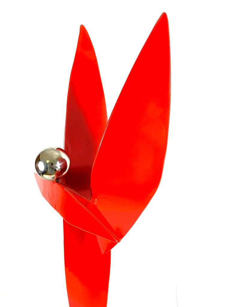 Metal Abstract Sculpture | Art Deco RED | Artwork Vintage Design | Indoor-outdoor Sculpture | Beautiful Handcrafted Sculptures.