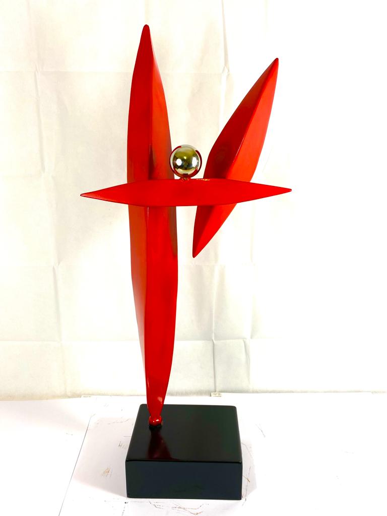 Metal Abstract Sculpture | Art Deco RED | Artwork Vintage Design | Indoor-outdoor Sculpture | Beautiful Handcrafted Sculptures.
