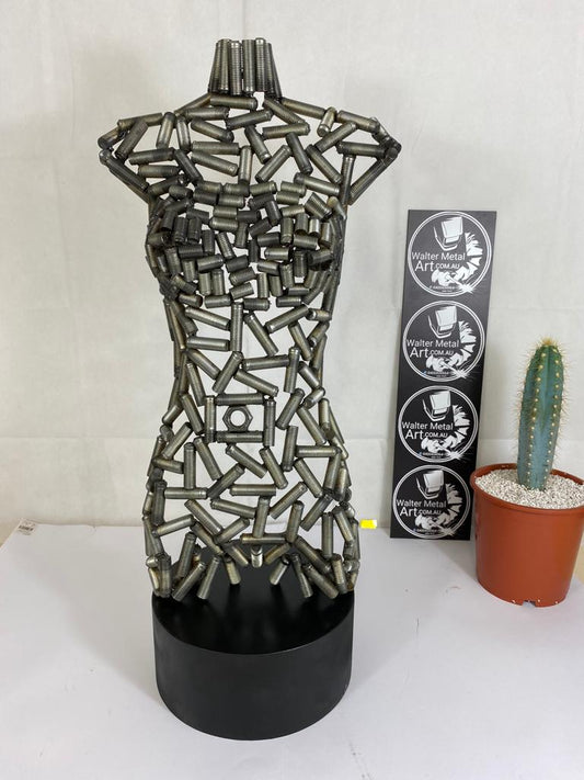 Metal - art sculpture female torso as a still image, can be made on request