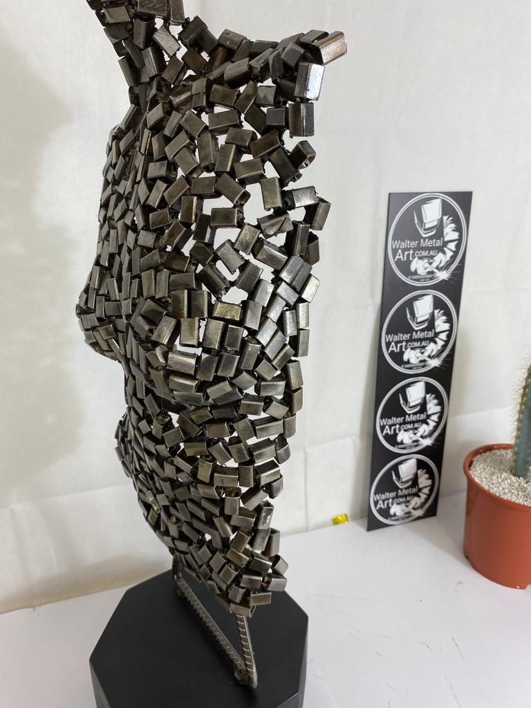 Metal 100% art abstract sculpture Metallic torso of woman, Artisan Sculpture, Metallic Sculpture, metal sculpture of a woman