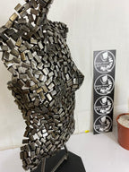 Metal 100% art abstract sculpture Metallic torso of woman, Artisan Sculpture, Metallic Sculpture, metal sculpture of a woman