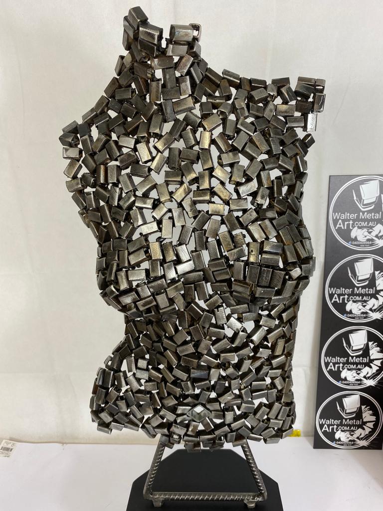 Metal 100% art abstract sculpture Metallic torso of woman, Artisan Sculpture, Metallic Sculpture, metal sculpture of a woman