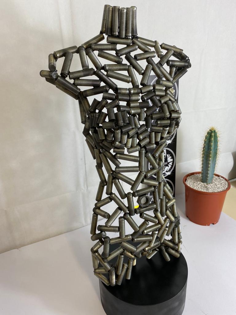 Metal - art sculpture female torso as a still image, can be made on request