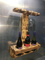 Coastal wine rack-Wine rack-Wall wine rack-Wine glass holder-Rustic wine shelf-Wine rack with cleats-Wine bottle storage-Wine bottle shelf