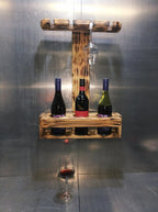 Coastal wine rack-Wine rack-Wall wine rack-Wine glass holder-Rustic wine shelf-Wine rack with cleats-Wine bottle storage-Wine bottle shelf
