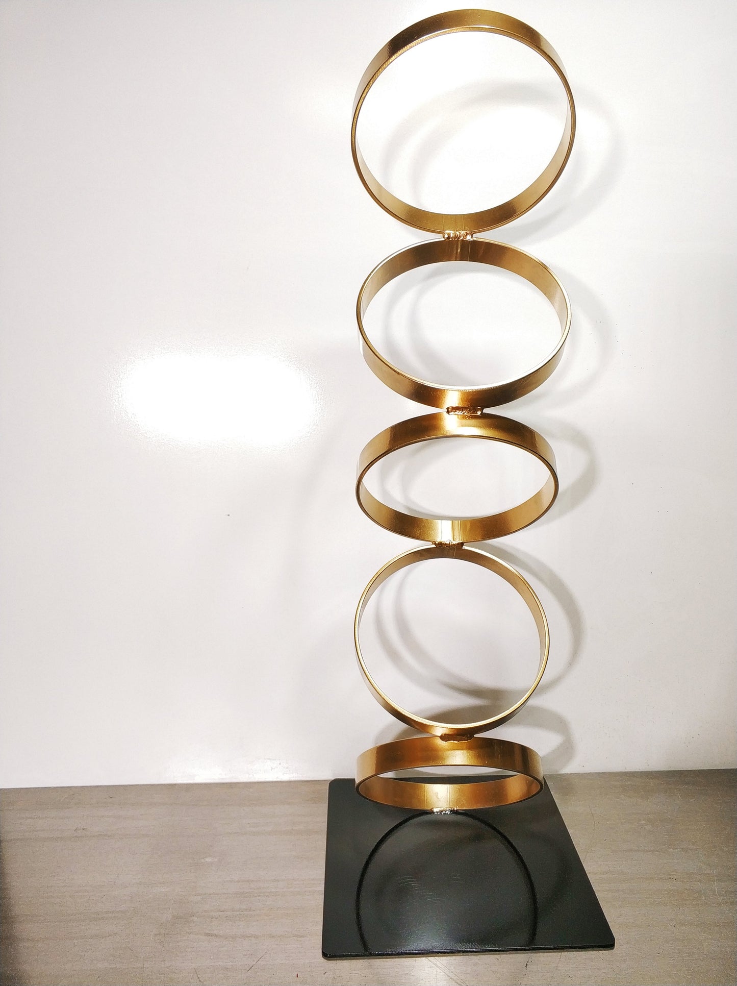 5 Ring GOLD sculpture  Mid Century Modern Metal Sculpture Art Abstract Simple Contemporary Decor Modernist by WALTER METAL ART