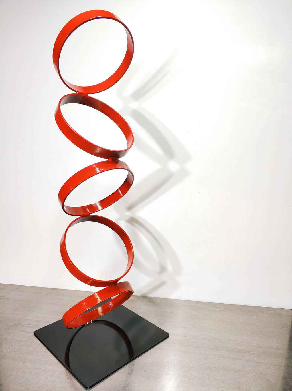 5 Ring RED sculpture sculpture Mid Century Modern Metal Sculpture Art Abstract Simple Contemporary Decor Modernist by WALTER METAL ART