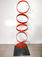 5 Ring RED sculpture sculpture Mid Century Modern Metal Sculpture Art Abstract Simple Contemporary Decor Modernist by WALTER METAL ART