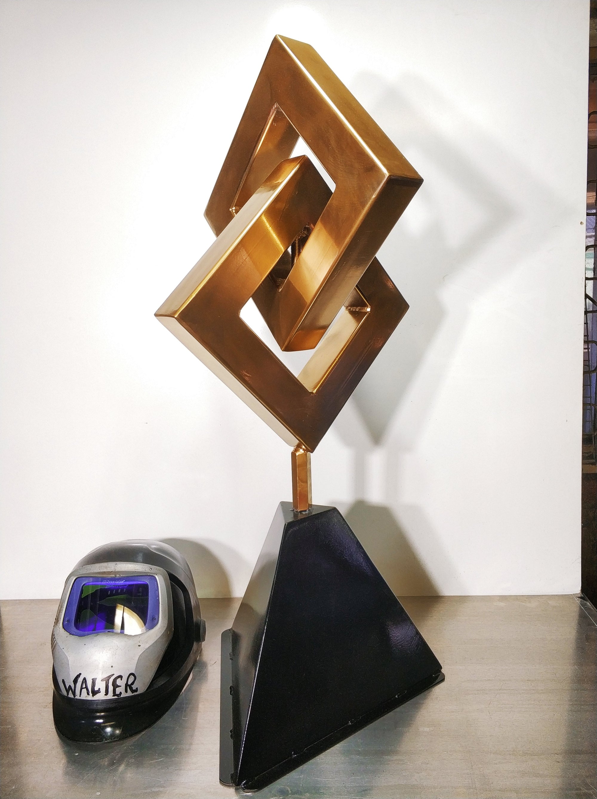 geometric metal sculptures