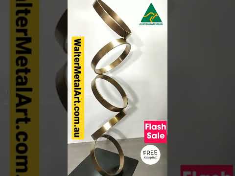 5 Ring GOLD sculpture  Mid Century Modern Metal Sculpture Art Abstract Simple Contemporary Decor Modernist by WALTER METAL ART