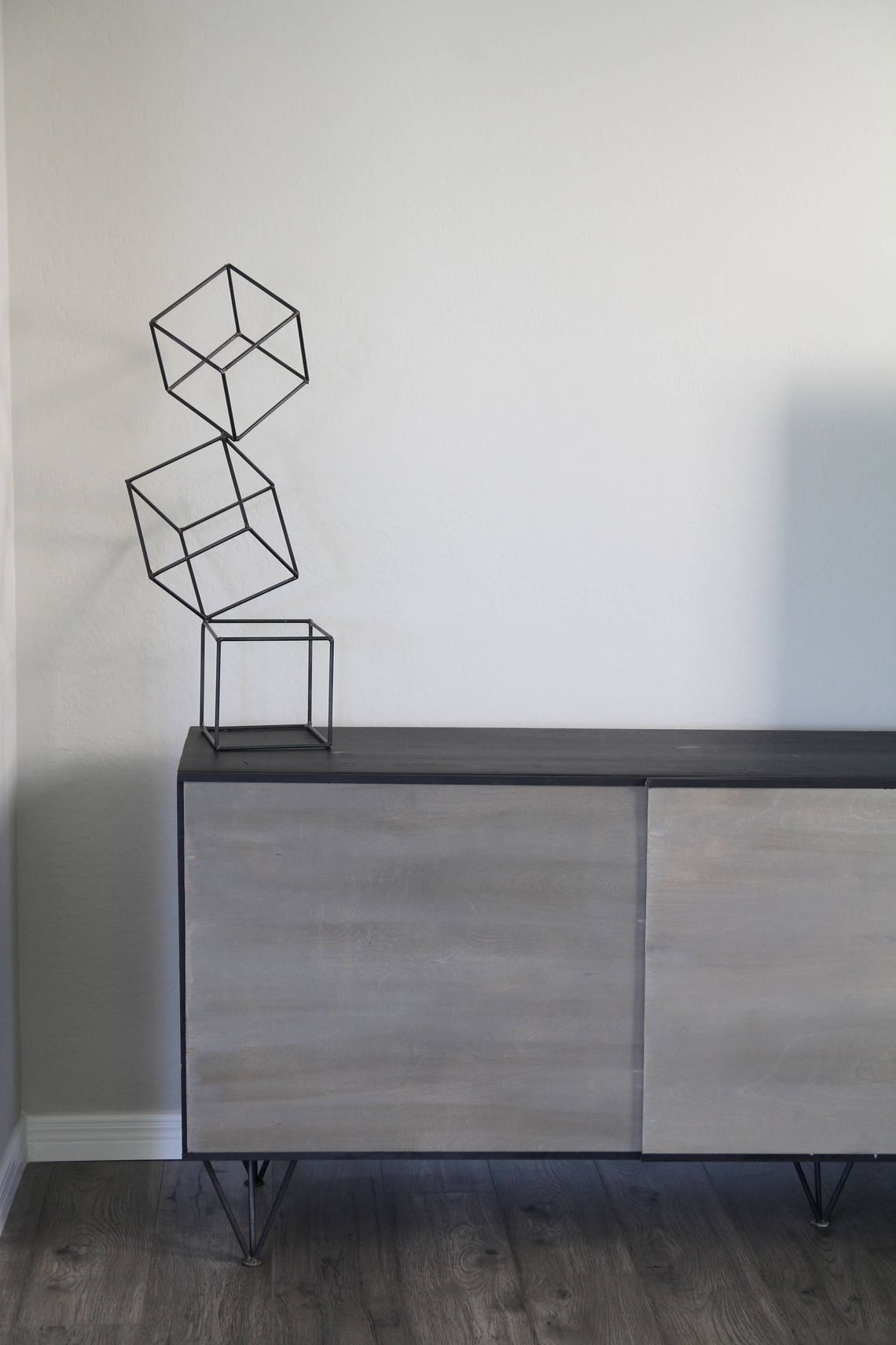 Metal Abstract Art Sculpture Modern Retro Simple Table Decor Contemporary Geometric Mid Century by Walter Metal Art